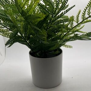Elegant Green Faux Fern in White Pot